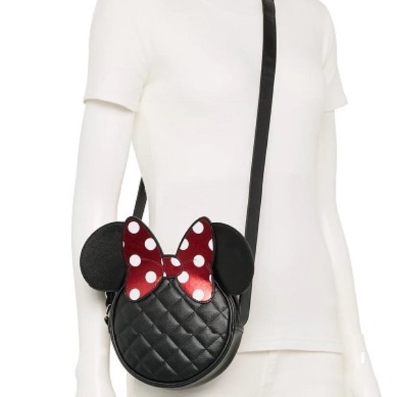 NWT! Minnie Mouse Quilted Crossbody Bow Bag Cross Body - Picture 4 of 5